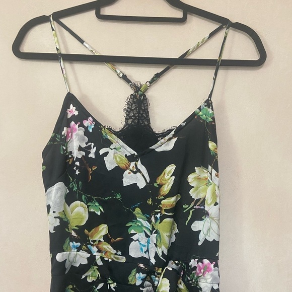 Lovposh size S floral wrap mini maxi overlay lace insert T strap maxi dress EUC - Picture 6 of 6